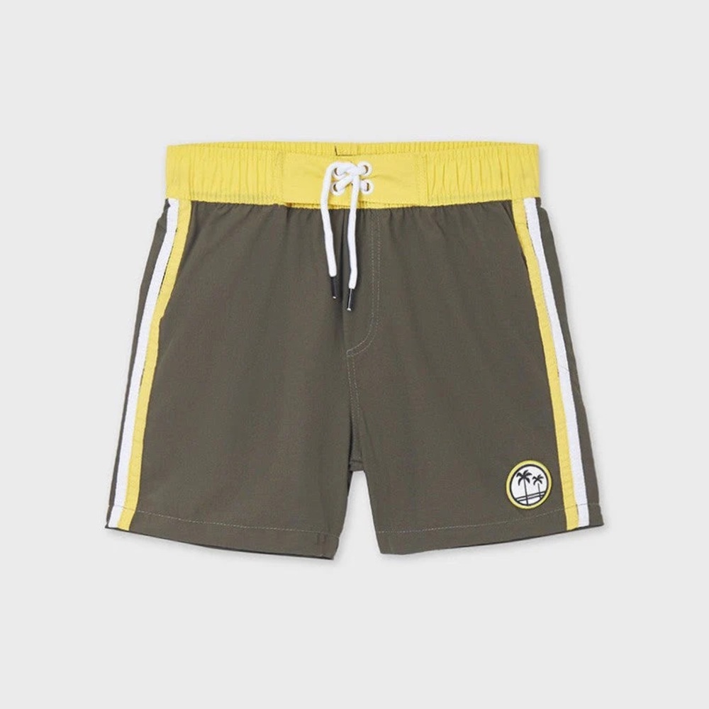 Mayoral Camouflage and Yellow Swim Trunks